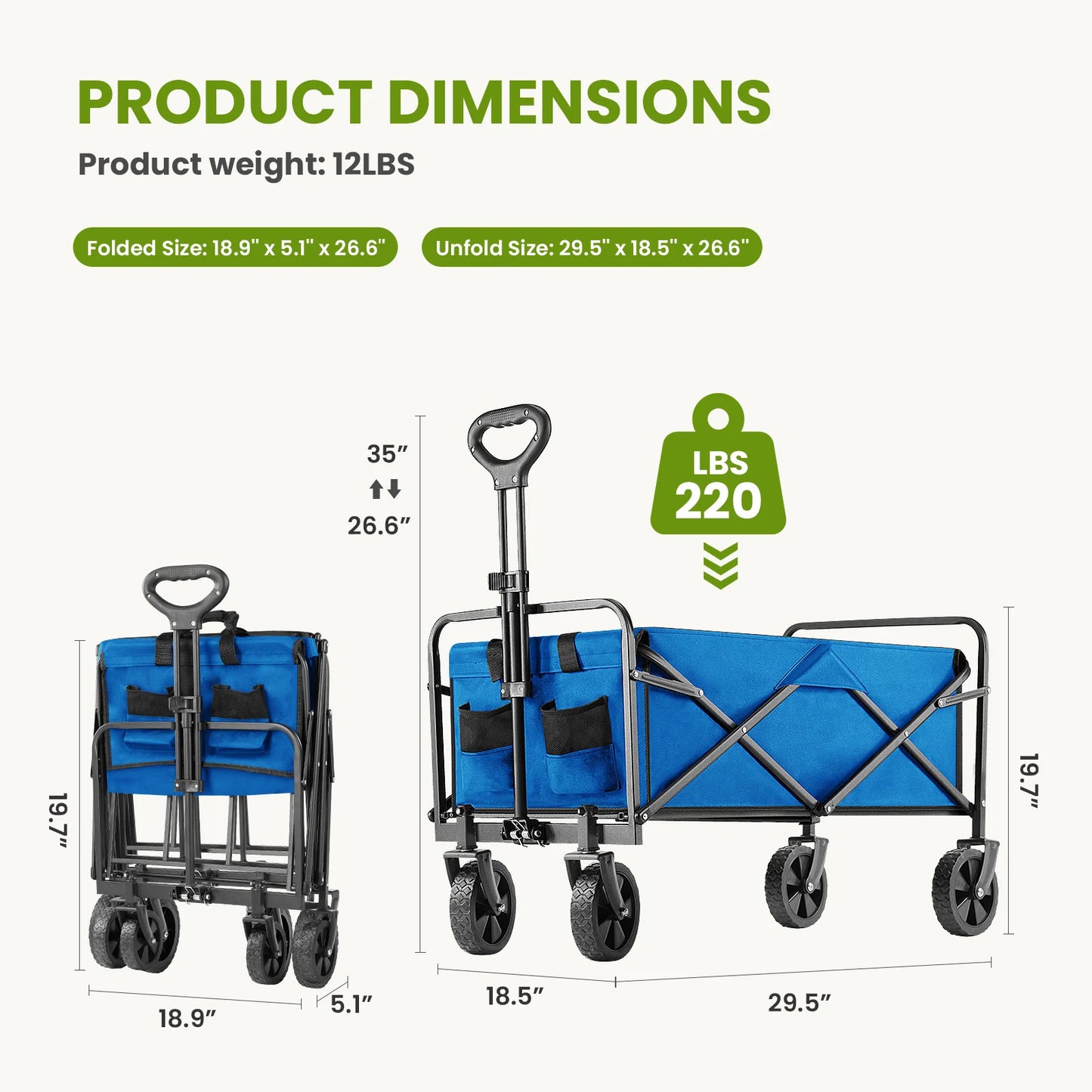Collapsible Foldable Garden Beach Cart