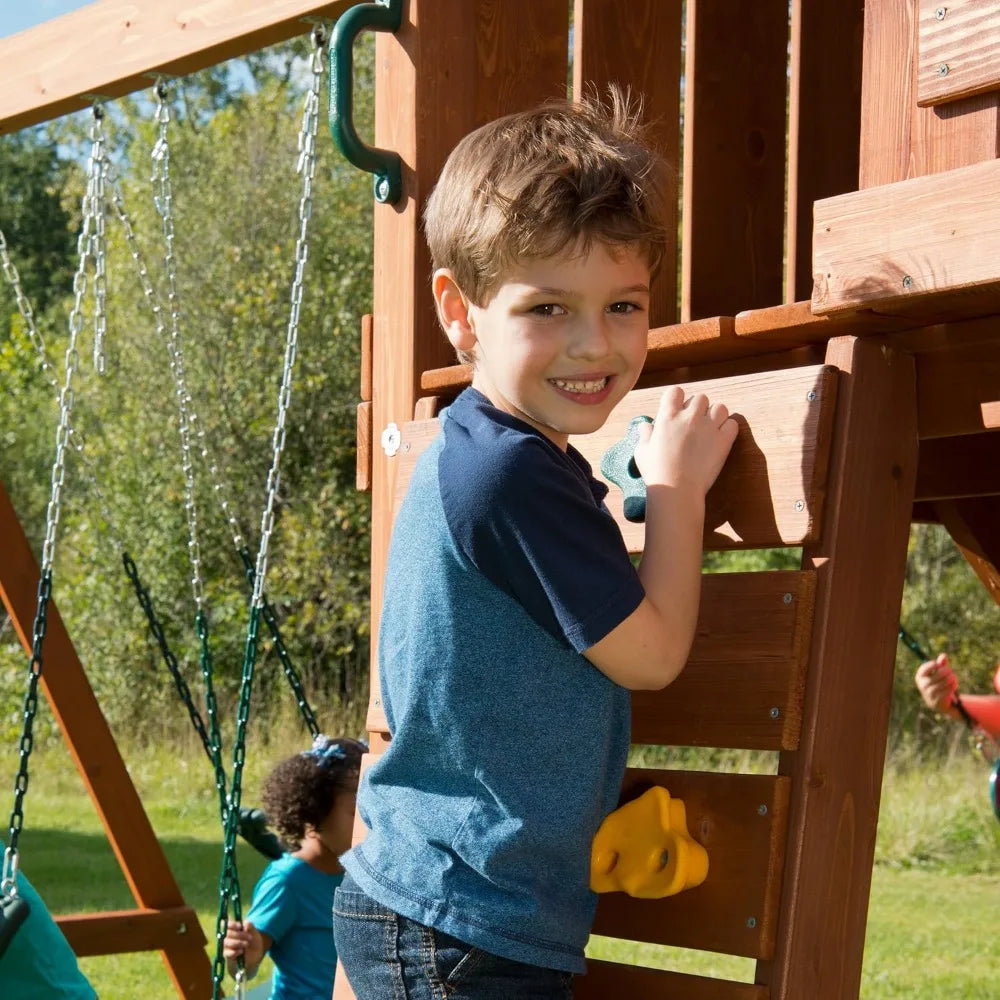 Wooden Playground Swing Set Play Set