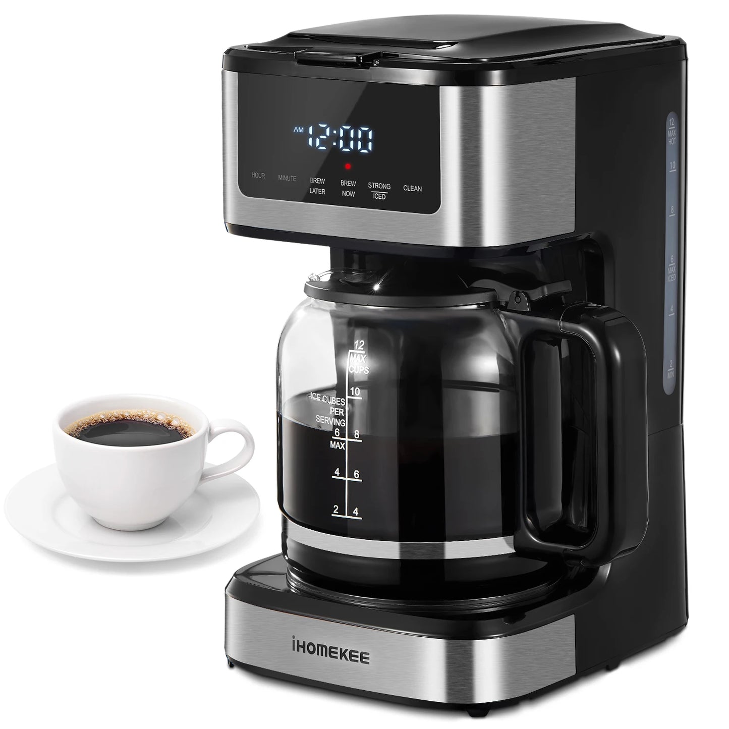 Programmable Drip Coffee Maker 12 Cup, with Iced Coffee Function