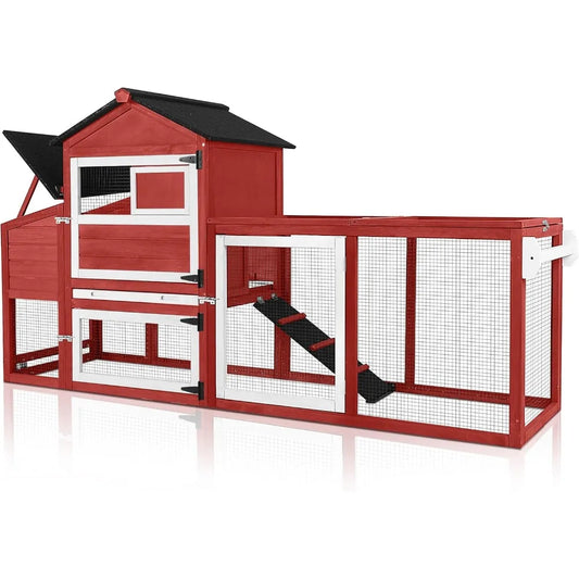Outdoor Chicken Coop with Wheels, Nesting Box