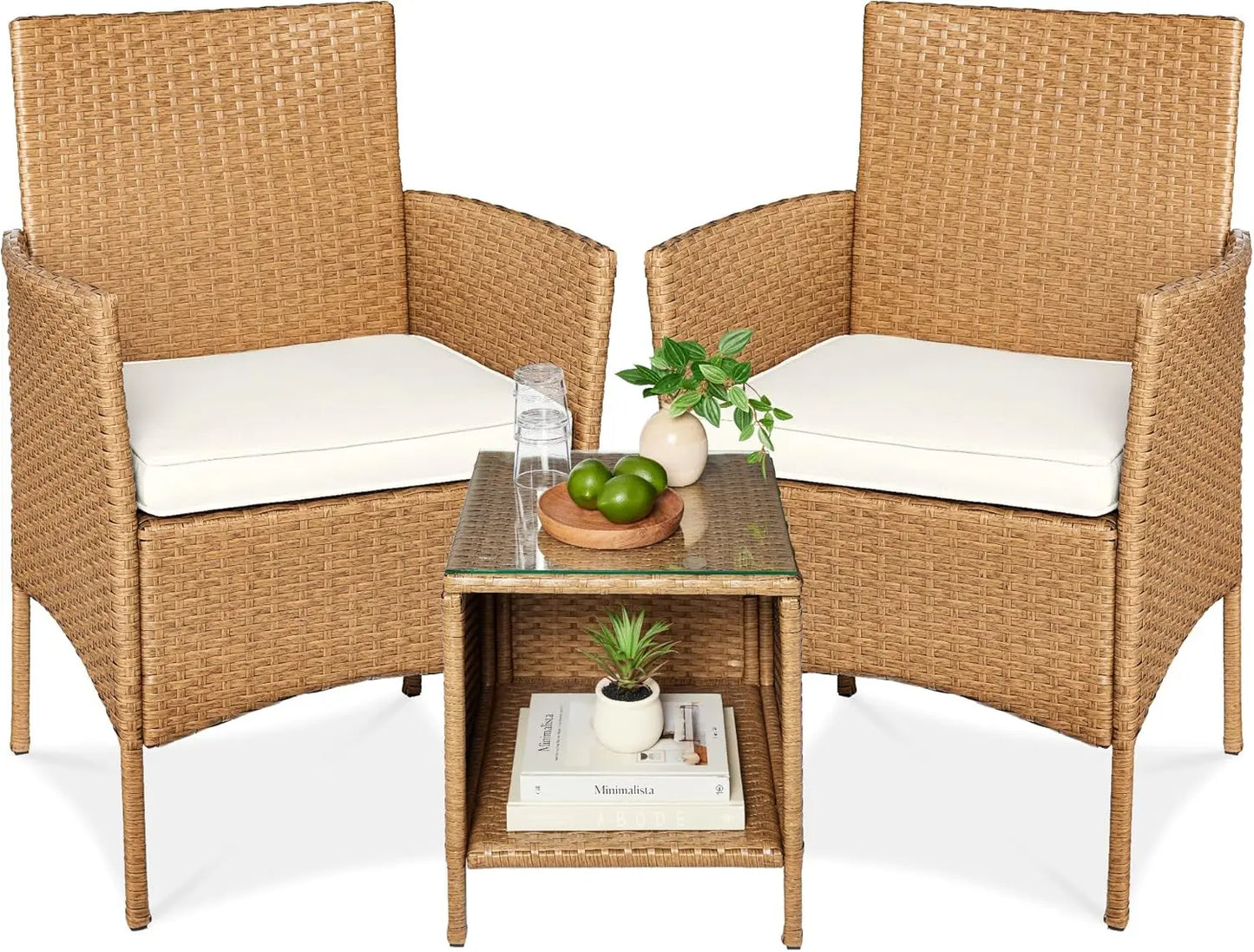 3-Piece Outdoor Wicker Bistro Set