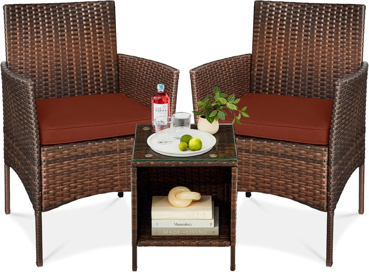 3-Piece Outdoor Wicker Bistro Set