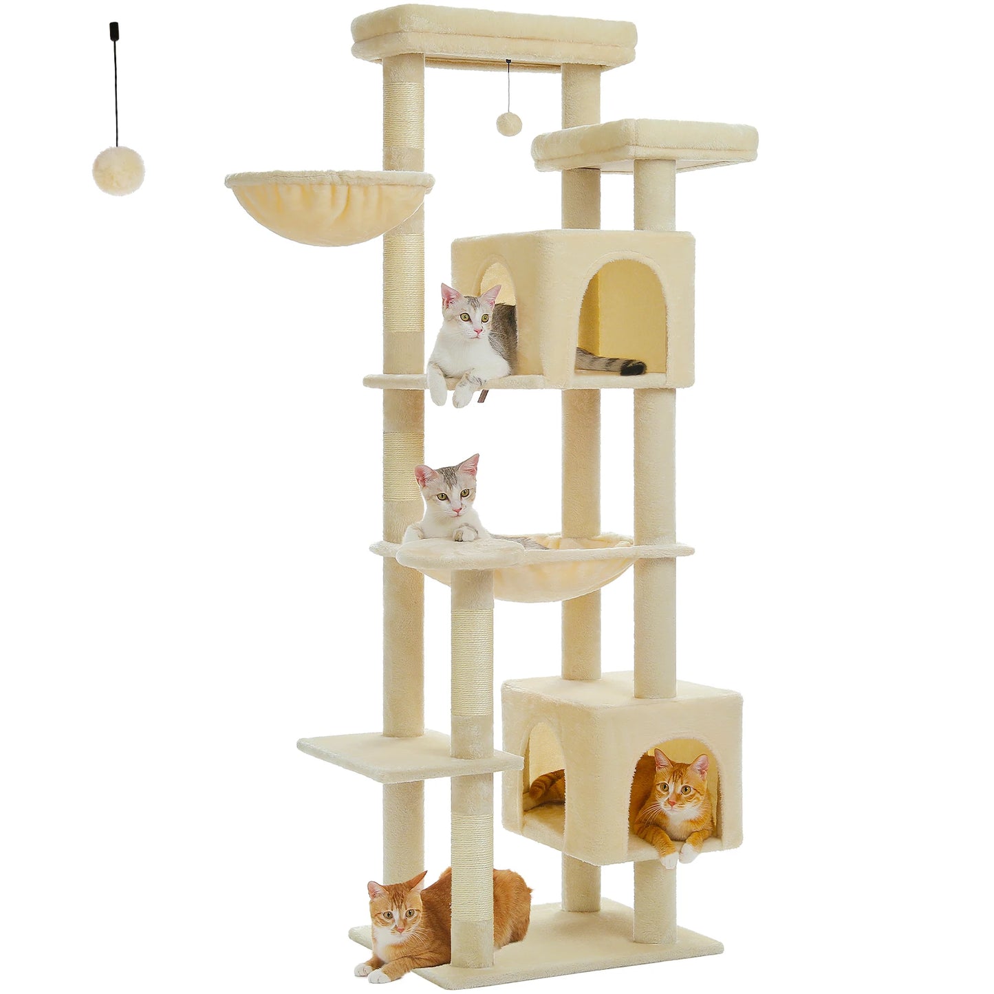 Large Tree Tower for Indoor Cats Multi-Level Plush
