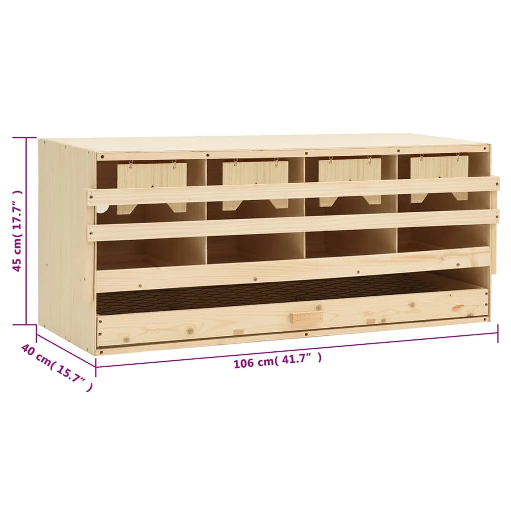Chicken Laying Nest 4 Compartments Pine Wood Nesting Box