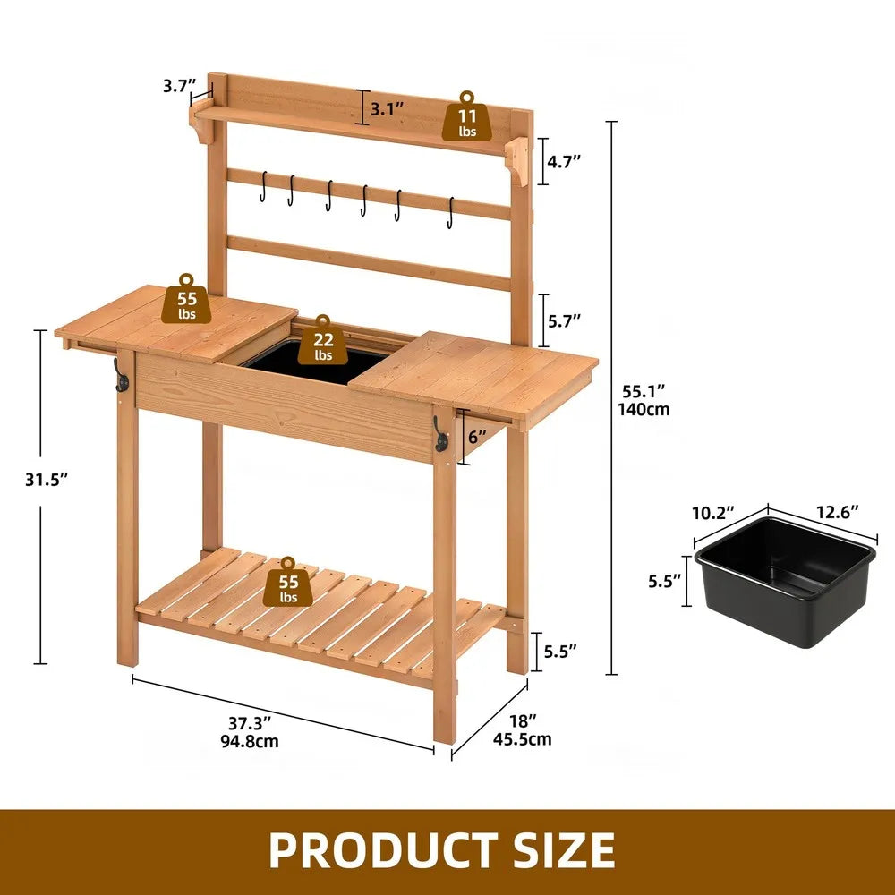 Solid Wood Work Potting Bench