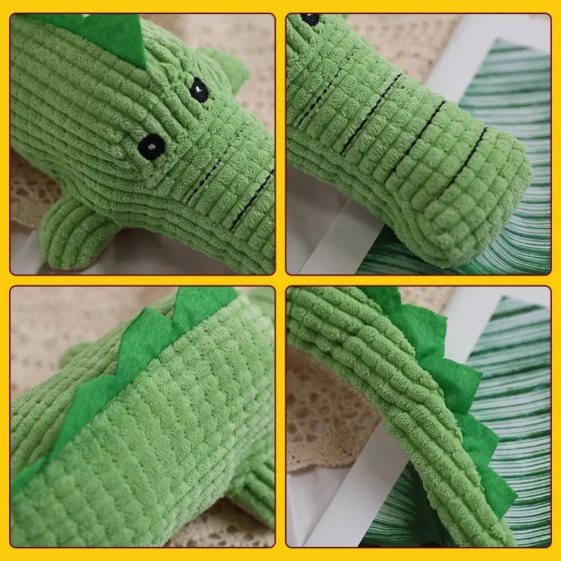 Crocodile Shape Plush Dog Squeaky Toys for Small Medium Dogs