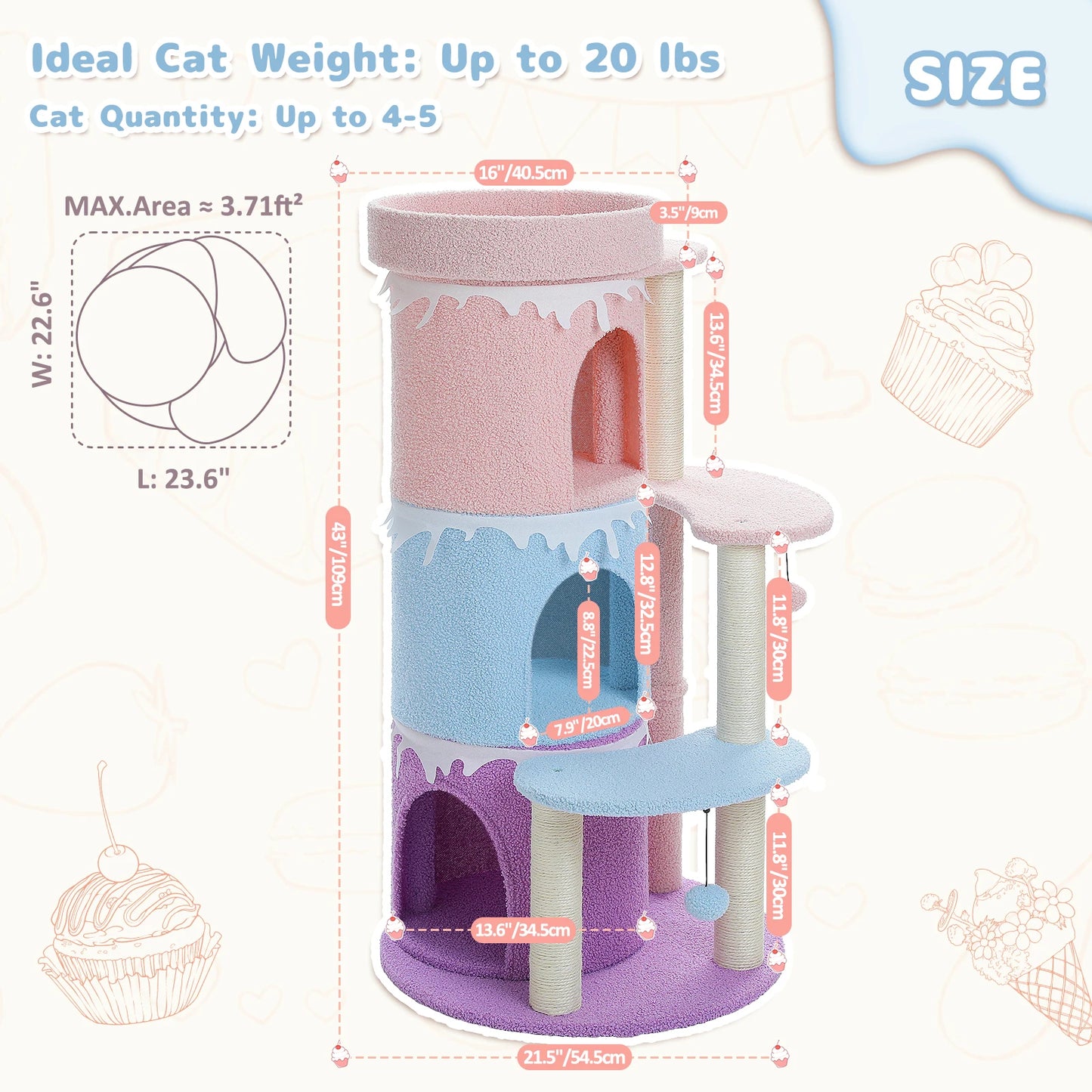 Cat Tower House with Large Top Perch