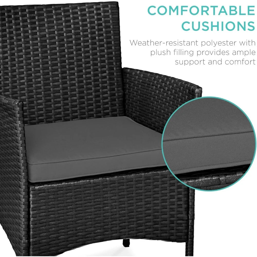 3-Piece Outdoor Wicker Bistro Set