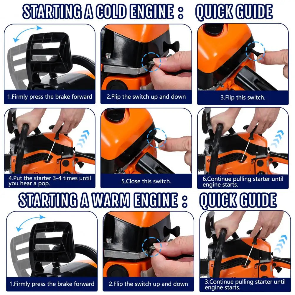 58CC 2-Stroke Gas Powered Chainsaw