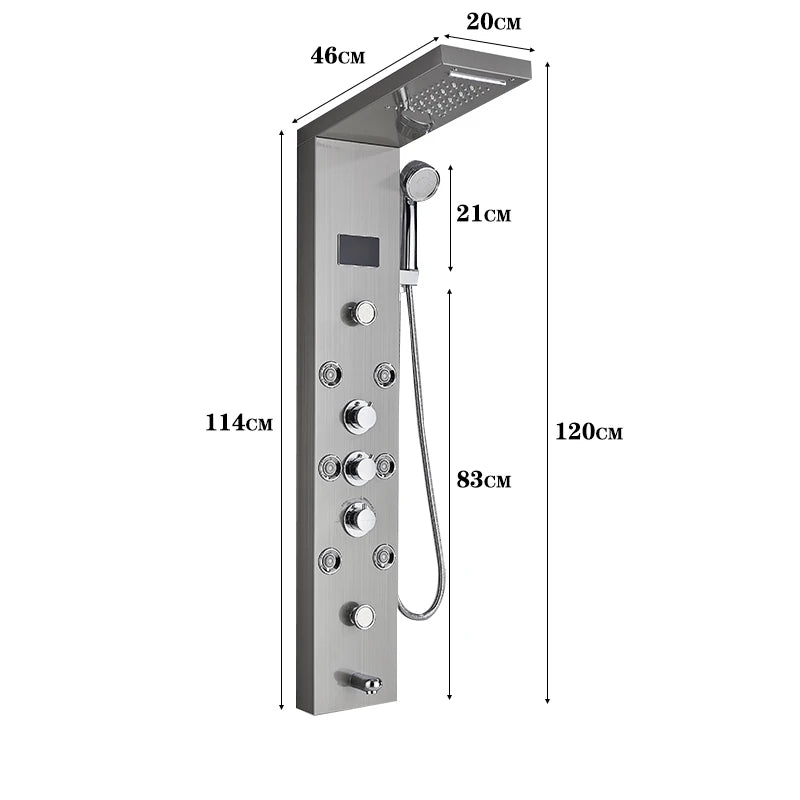 LED Light Bathroom Shower Faucet Set LED Rainfall Shower Panel System