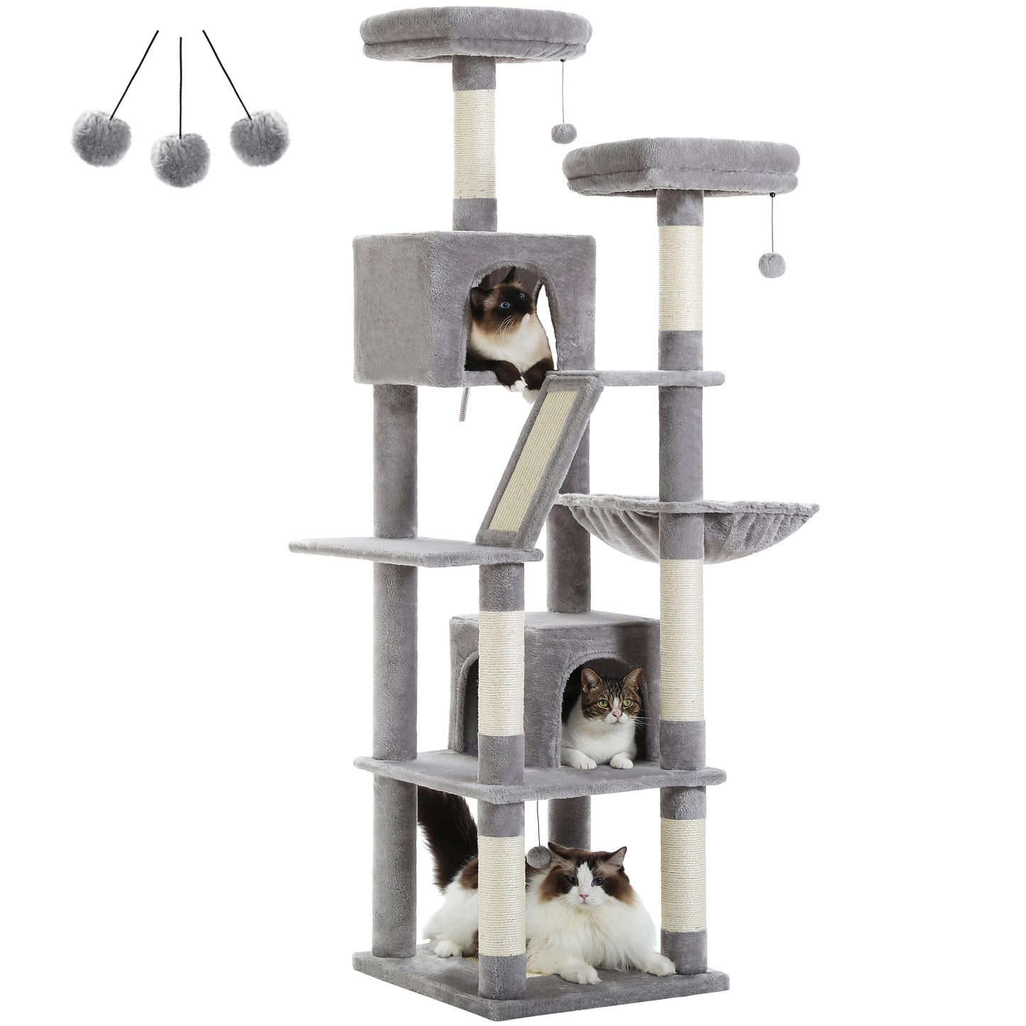 Large Tree Tower for Indoor Cats Multi-Level Plush