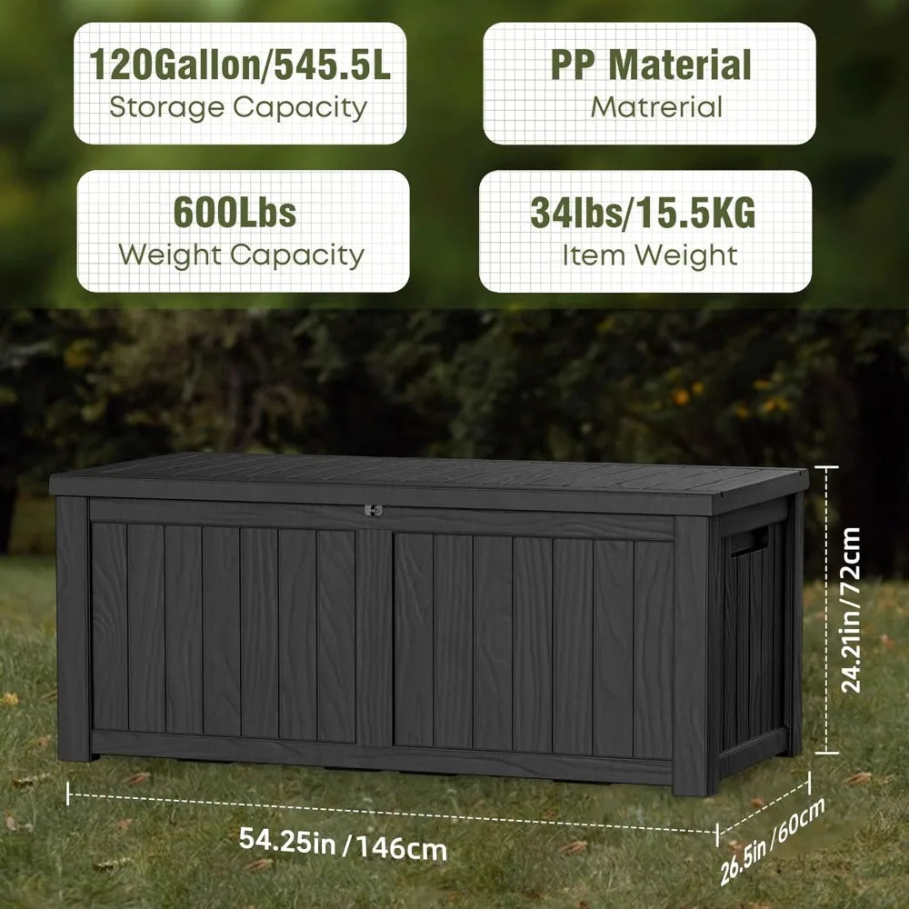 120 Gallon Waterproof Outdoor Storage Box