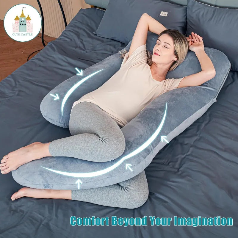 Soft U-Shape Maternity Pillow with Removable Cover