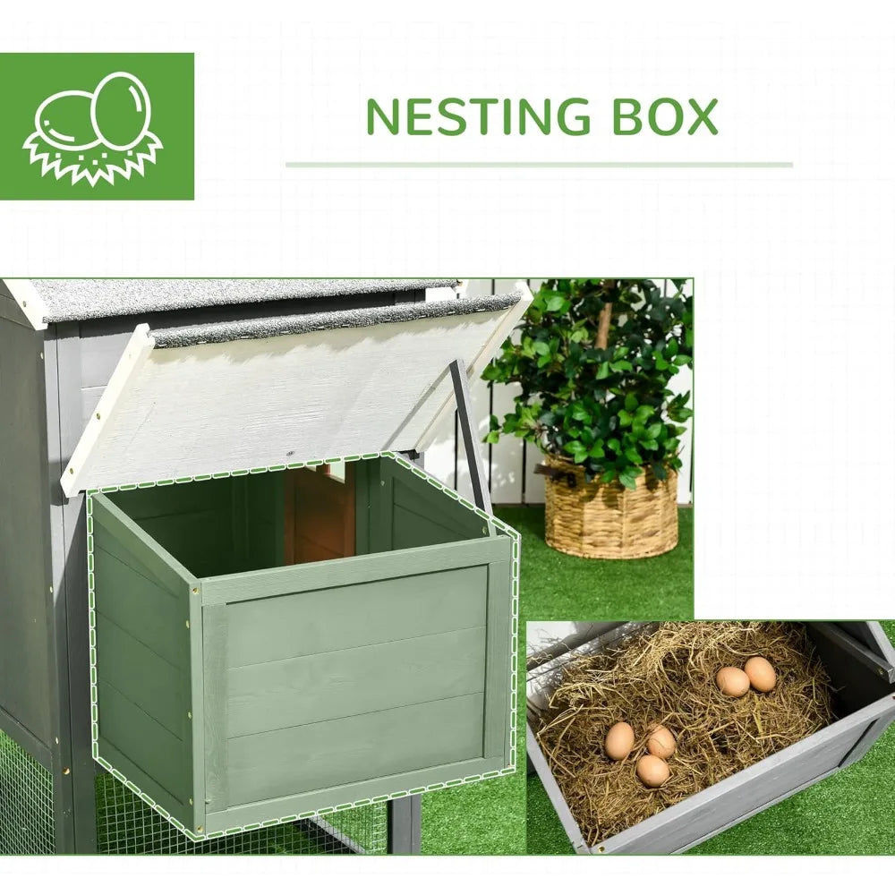 118" Extra Large Chicken Coop with Asphalt Roof