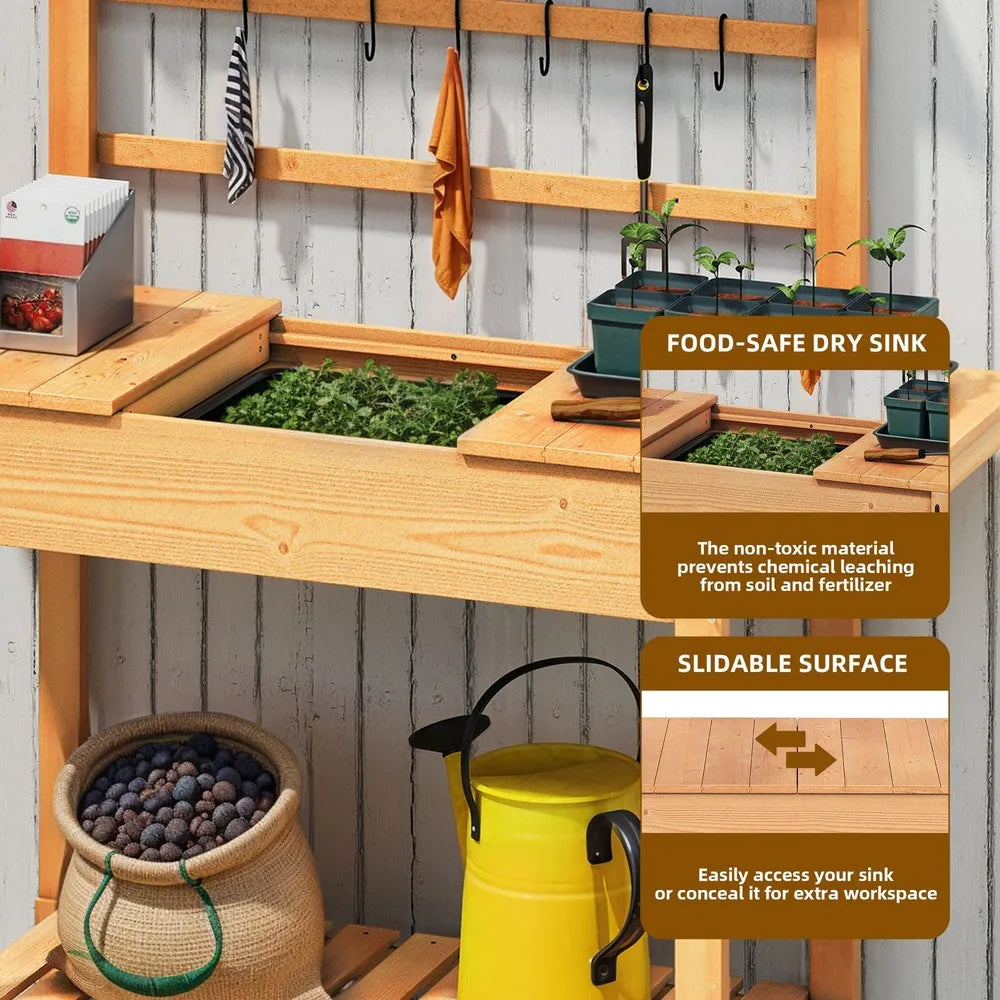 Solid Wood Work Potting Bench
