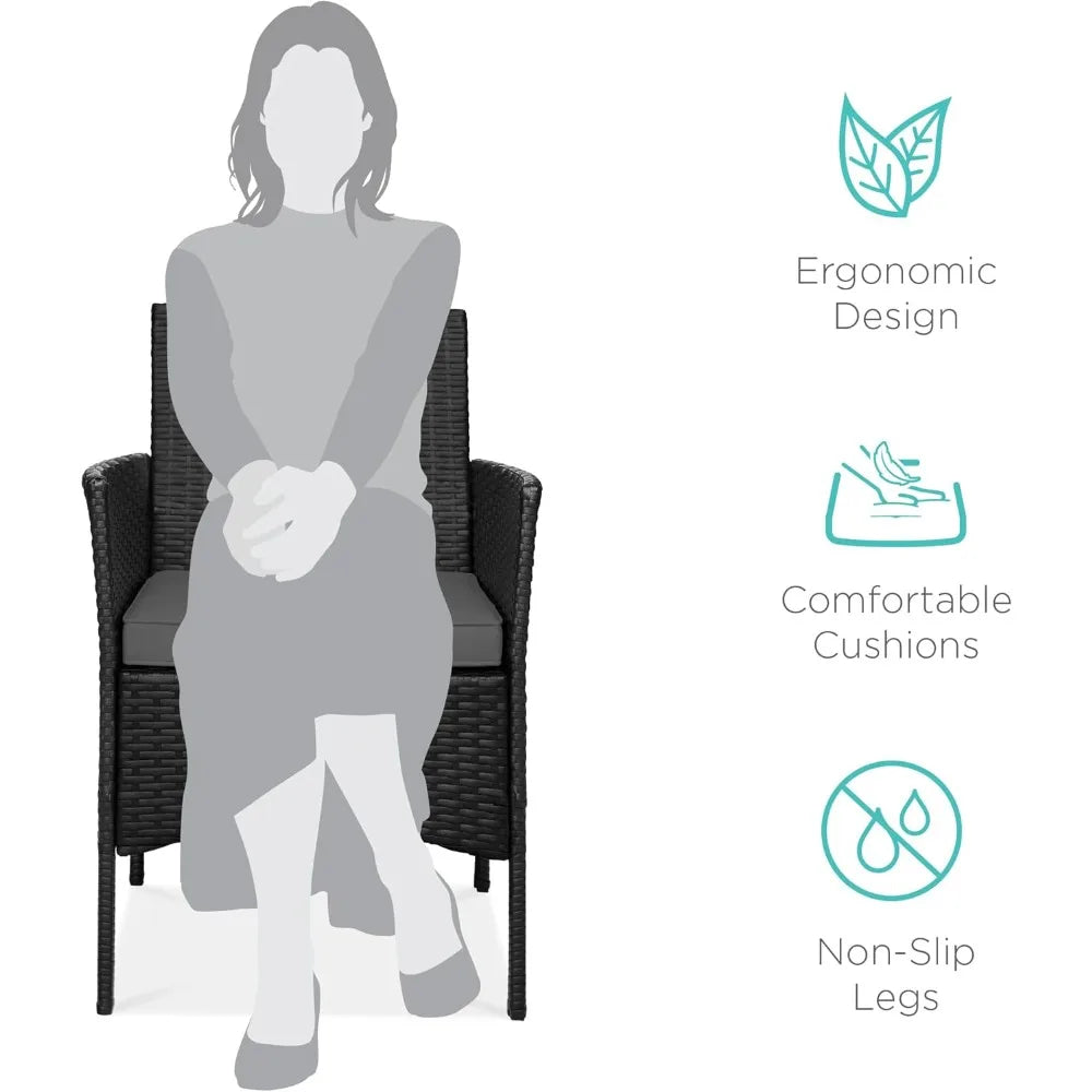 3-Piece Outdoor Wicker Bistro Set