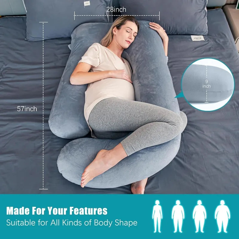 Soft U-Shape Maternity Pillow with Removable Cover
