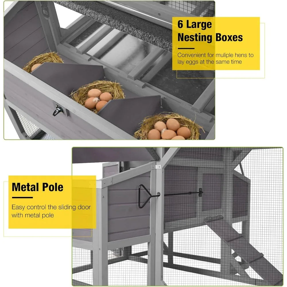 Extra Large Chicken Coop 41.3ft² for 8-10 Chickens