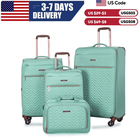 Travelhouse 4 Piece Luggage Set Softside Expandable Lightweight