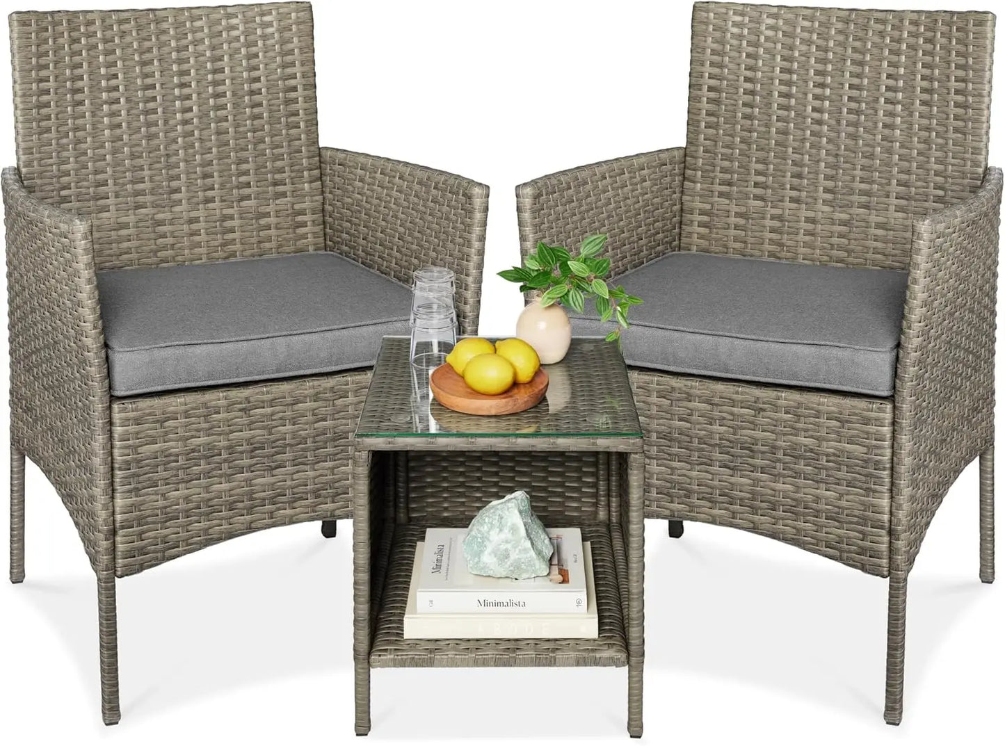 3-Piece Outdoor Wicker Bistro Set