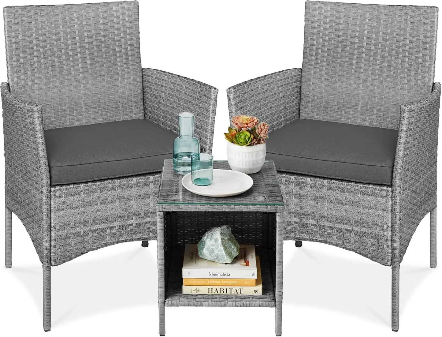 3-Piece Outdoor Wicker Bistro Set