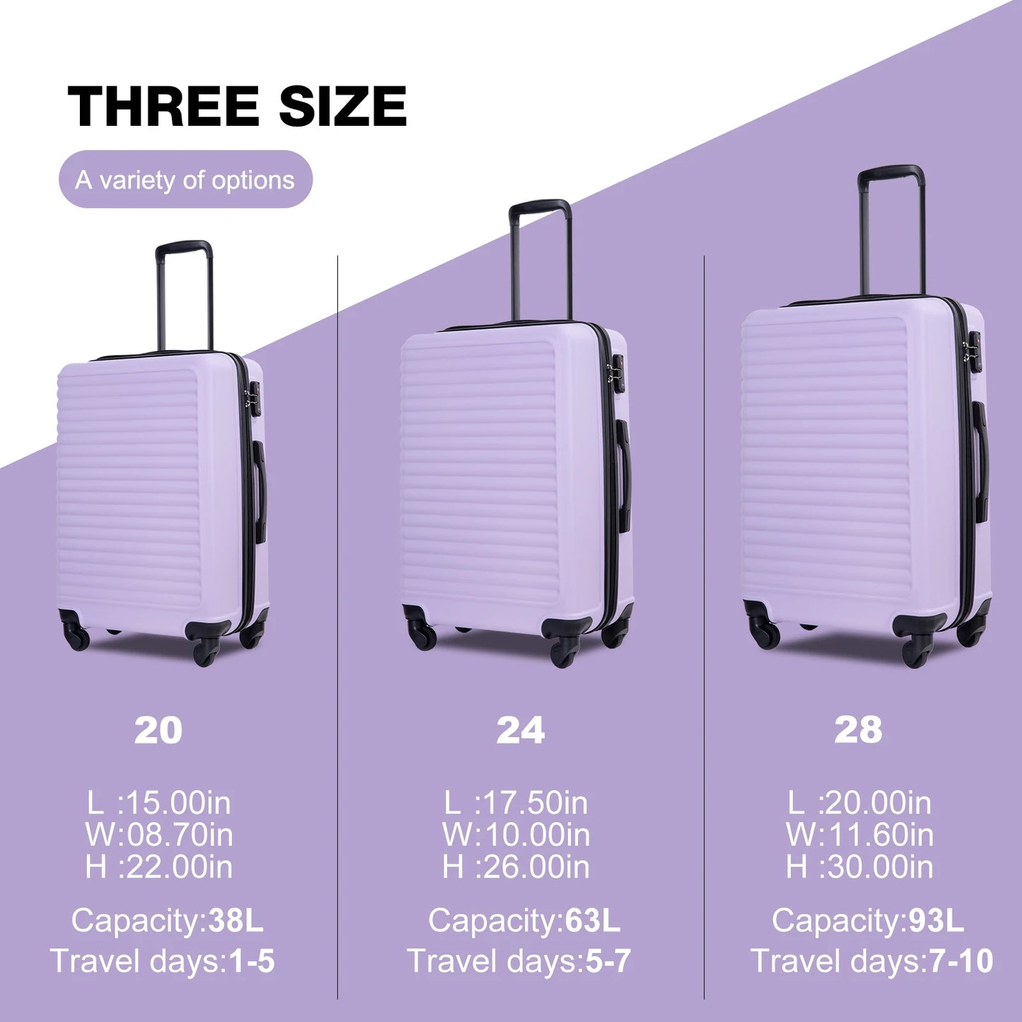 Travelhouse 3 Piece Hardside Luggage Set