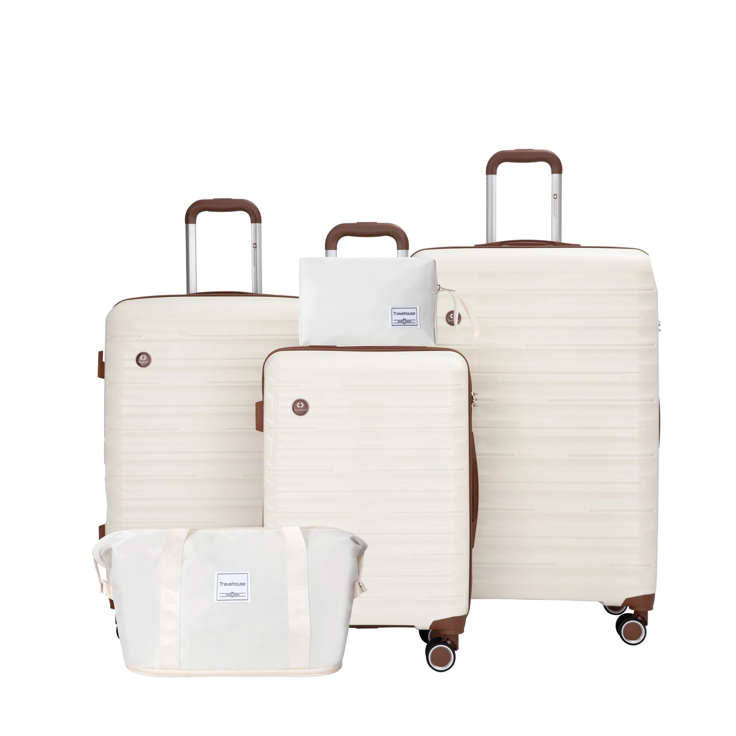 5 Piece Luggage Sets, Suitcases with Double Spinner Wheels