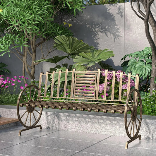 Patio, Garden Bench with Built-in Table