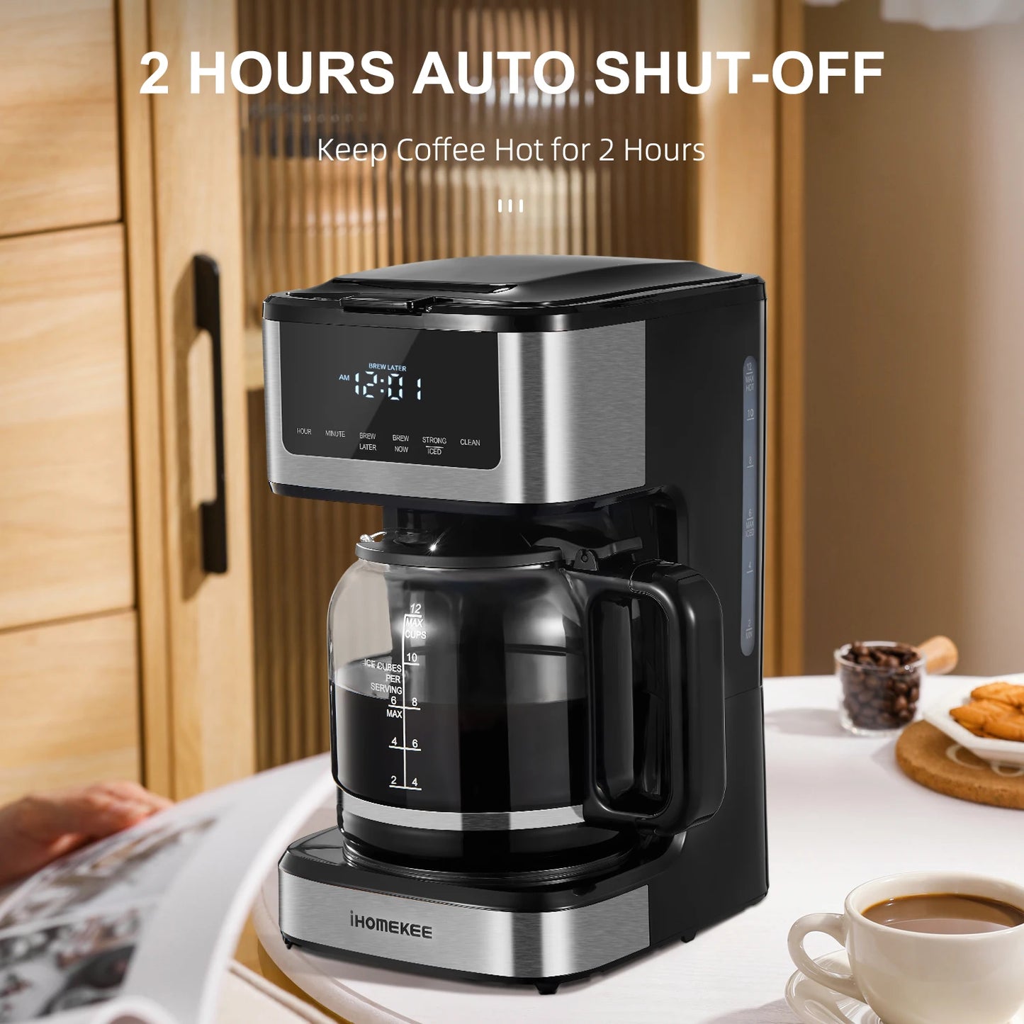 Programmable Drip Coffee Maker 12 Cup, with Iced Coffee Function