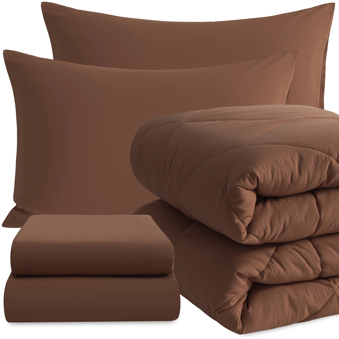 Twin - Ntbay 5 Piece Bedding Comforter Set, Breathable Bed in a Bag,